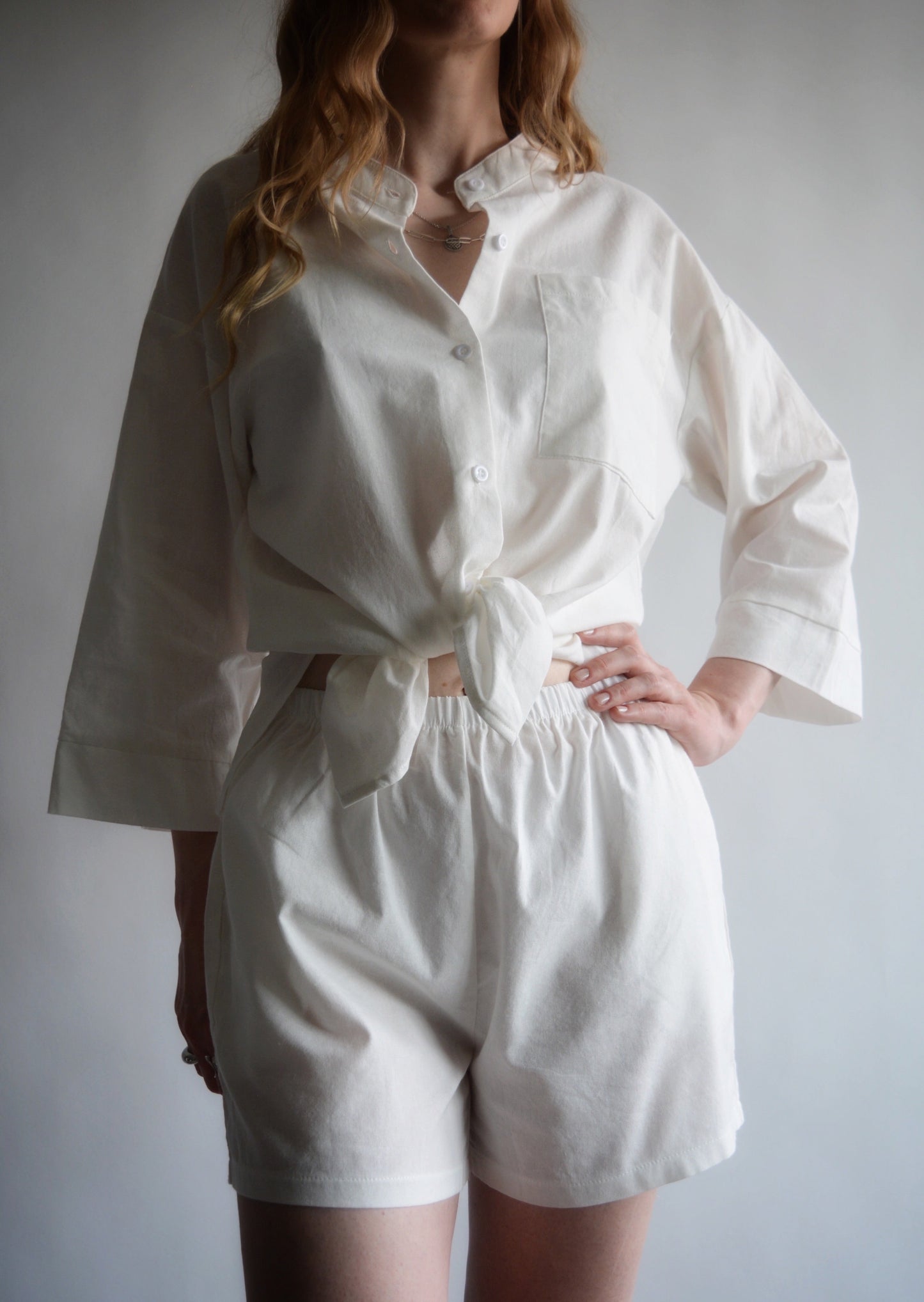Cotton Shirt in Porcelain color