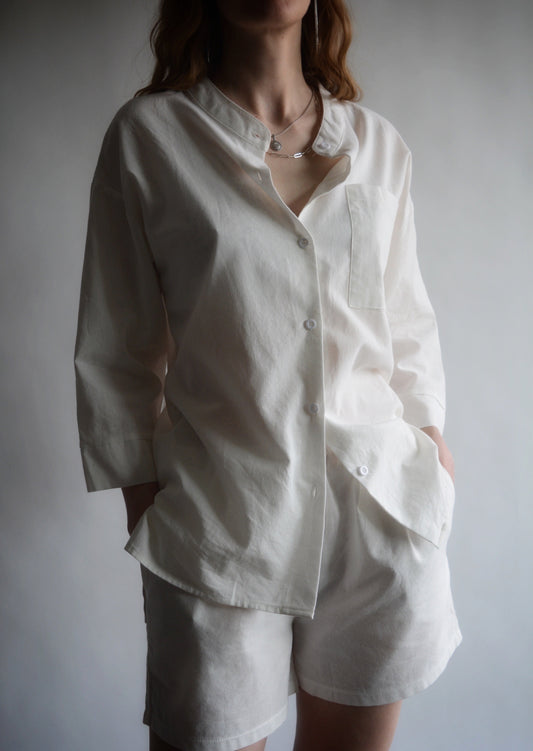 Cotton Shirt in Porcelain color