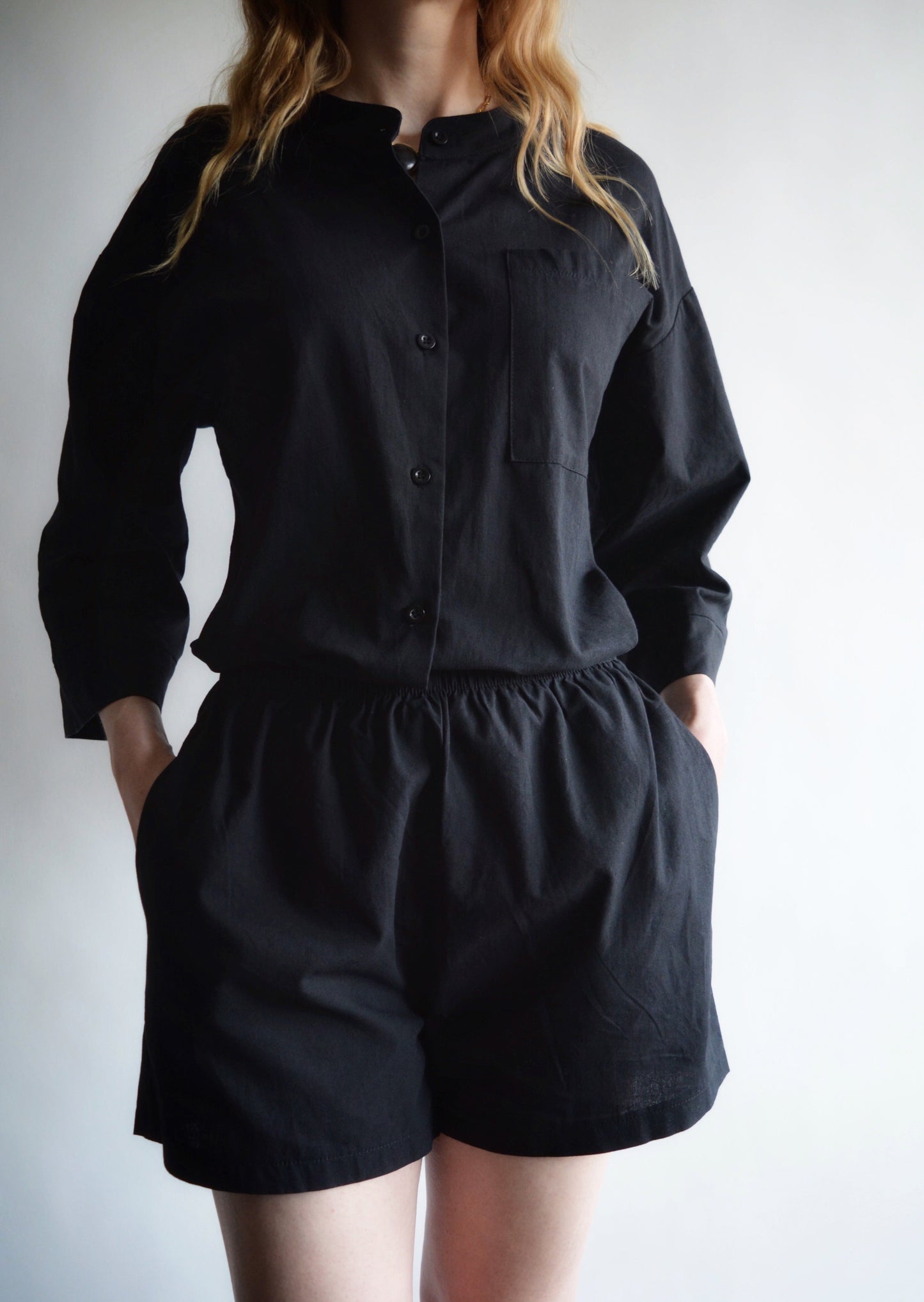 Cotton Shorts in Onyx color