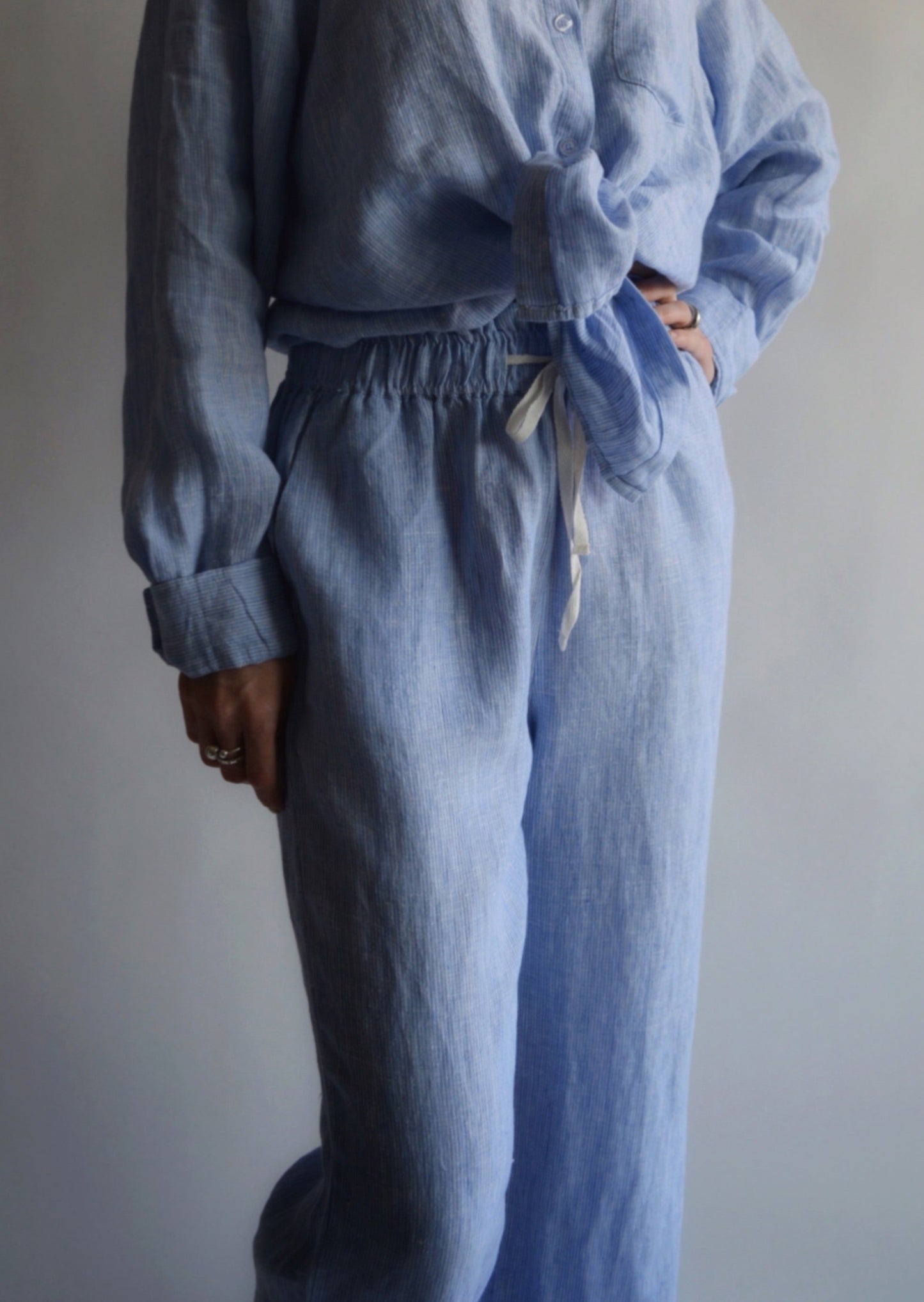 Linen Pants in Clear Sky color