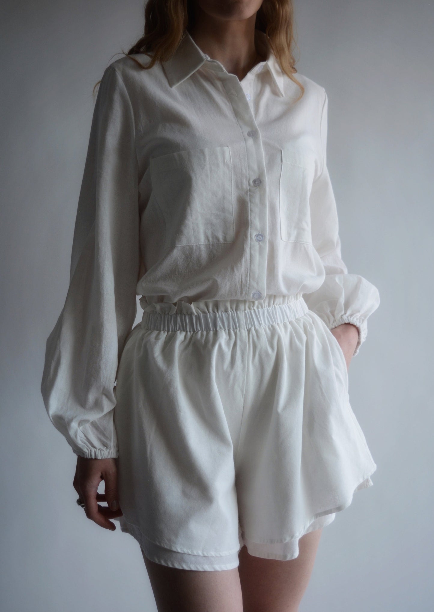 Cotton Shorts in White color