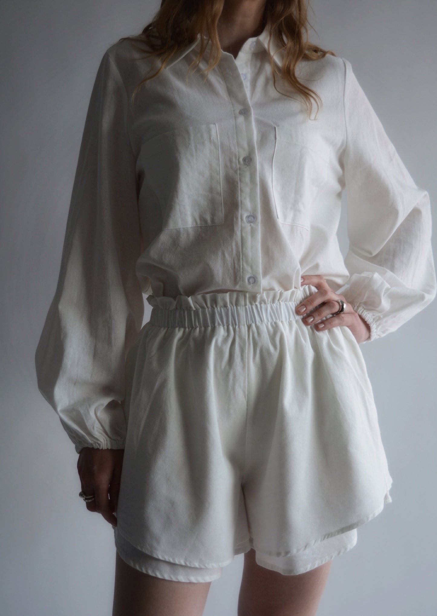 Cotton Shorts in White color