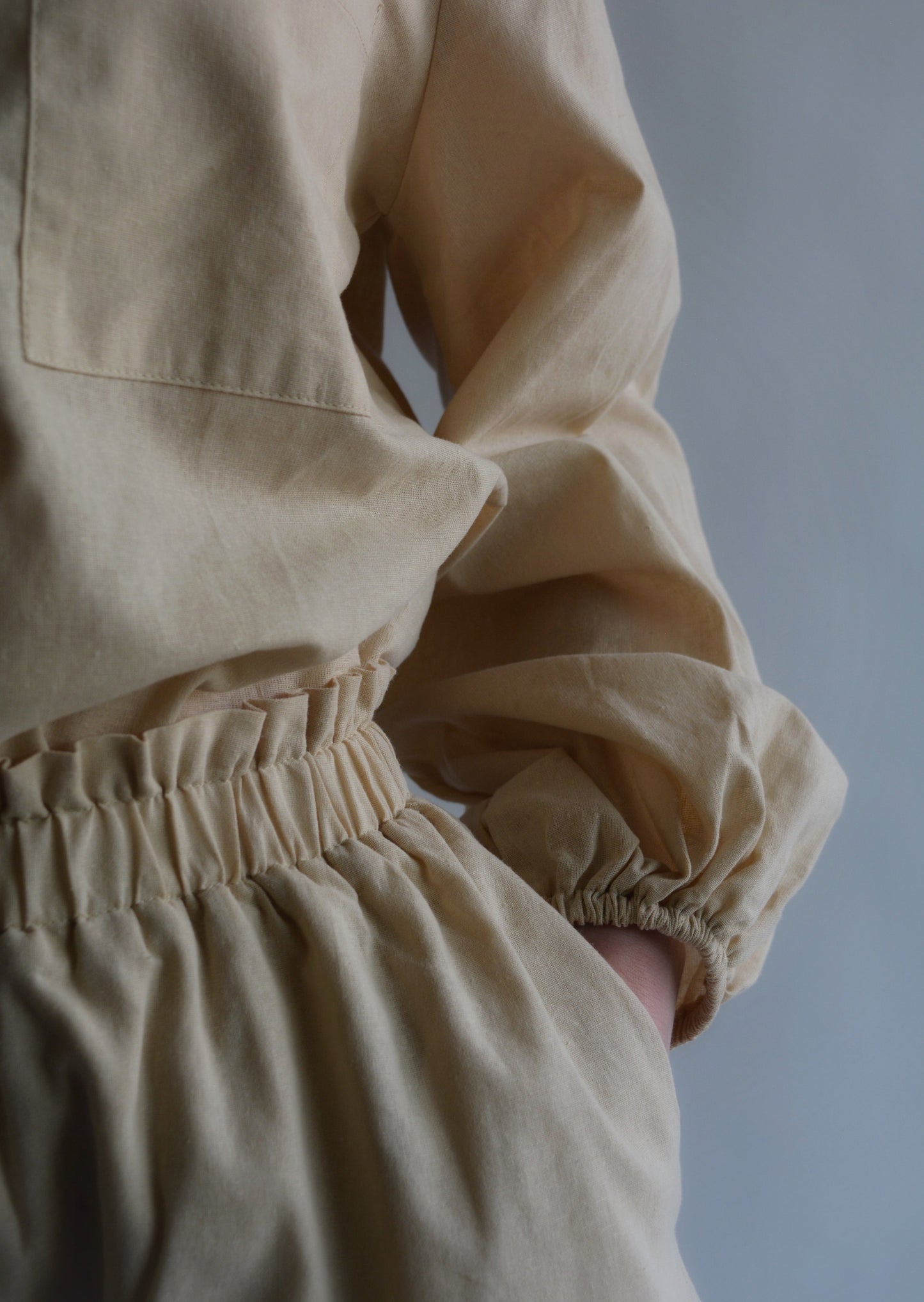 Cotton Shorts in Beige color