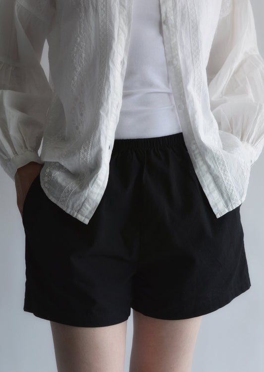 Cotton Shorts in Onyx color