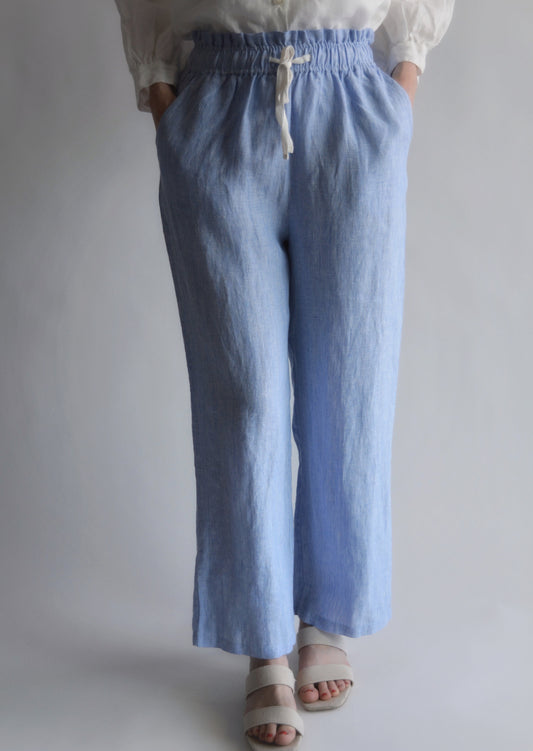 Linen Pants in Clear Sky color
