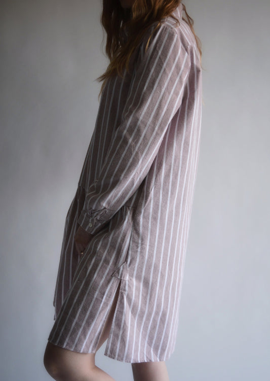 Powdered Lilac Striped Delight Dress