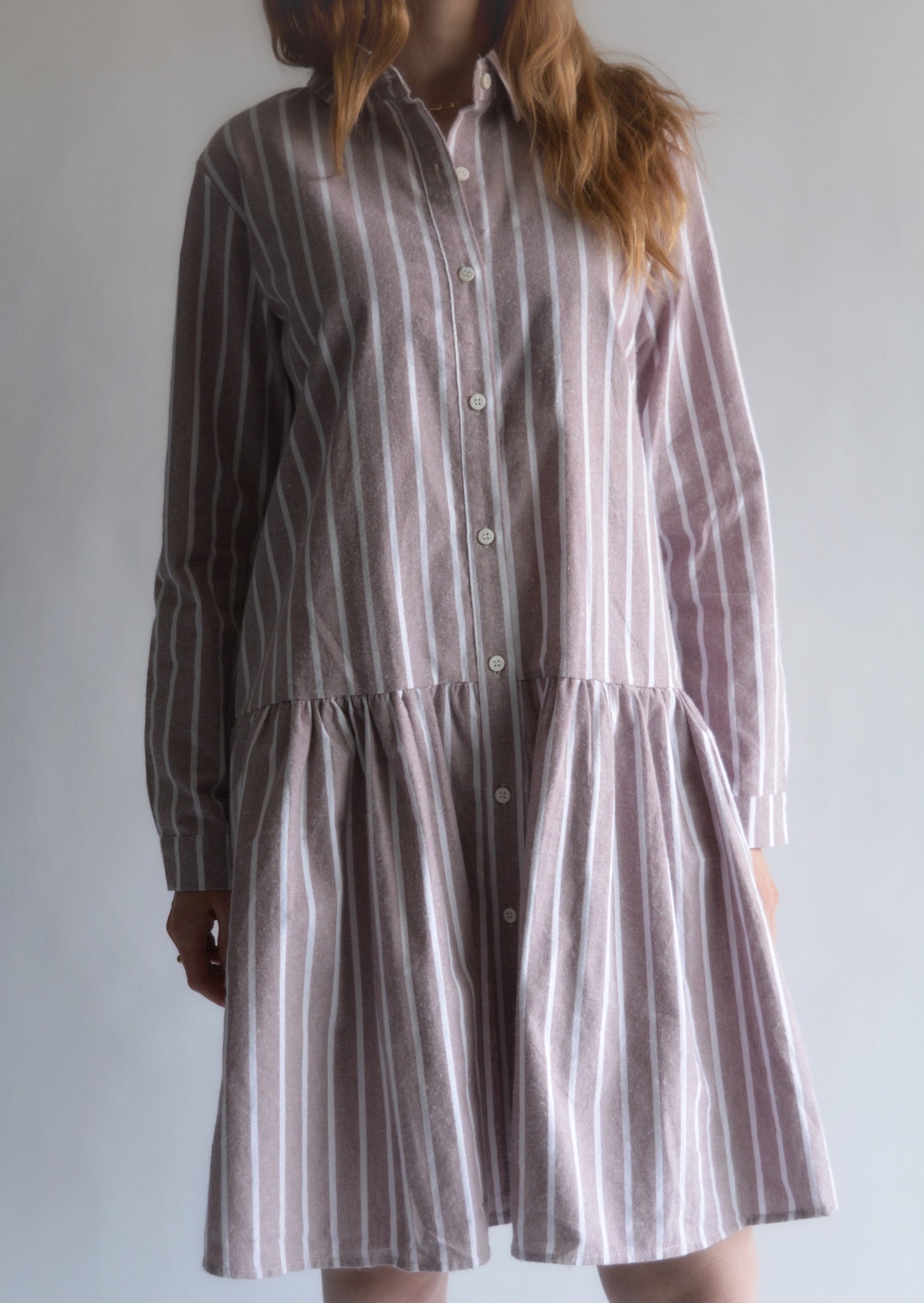 Powdered Lilac Striped Delight Dress