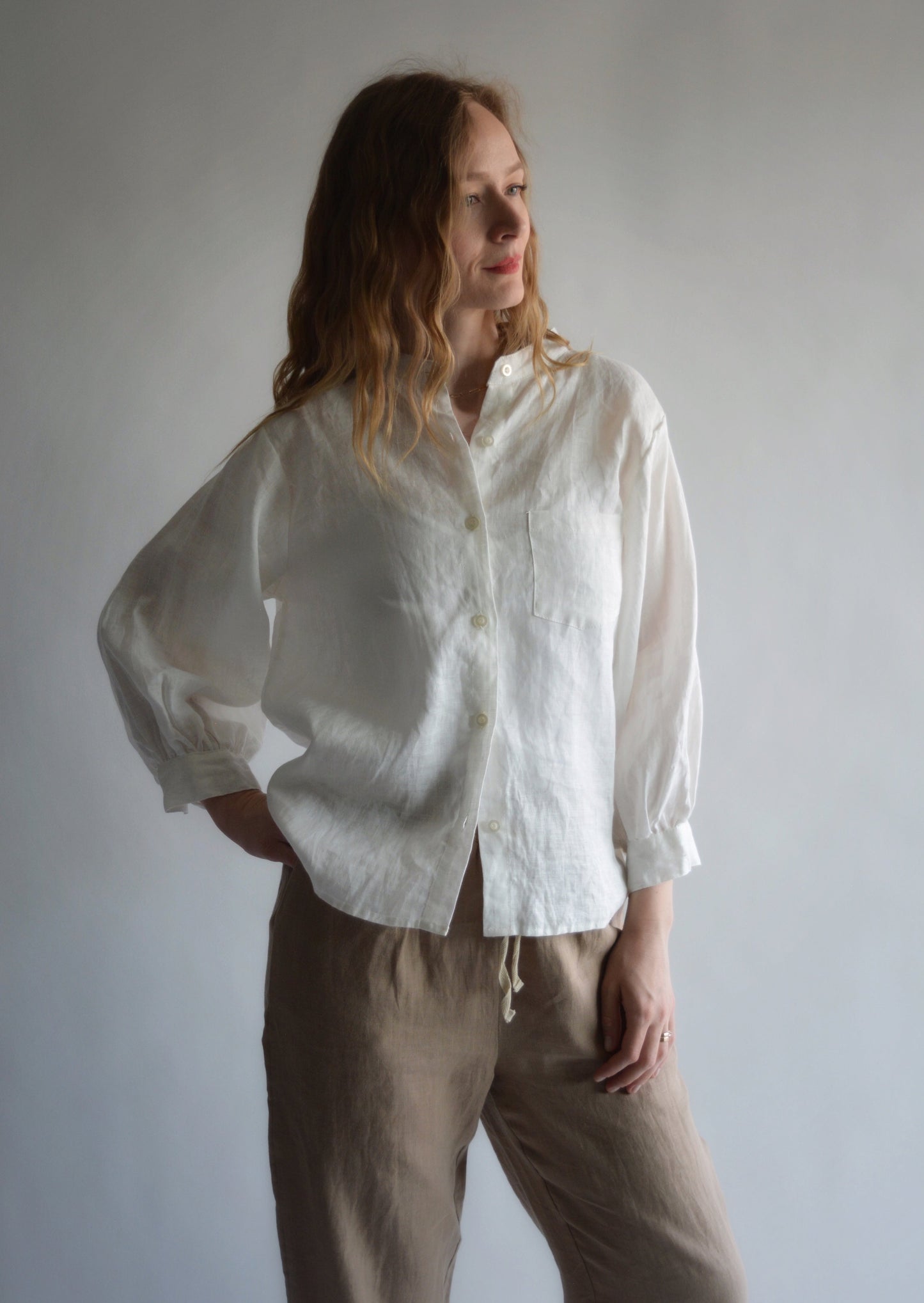 White Linen Blouse