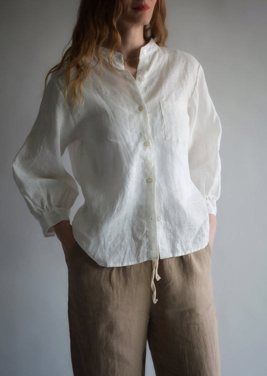 White Linen Blouse
