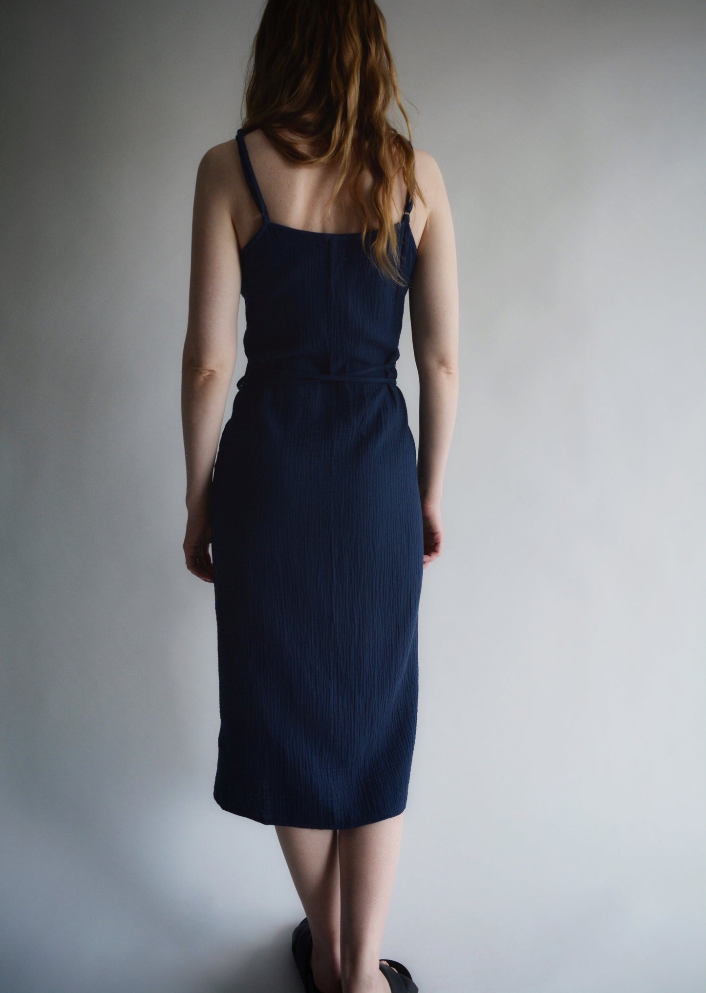 Muslin Dress in Deep Blue