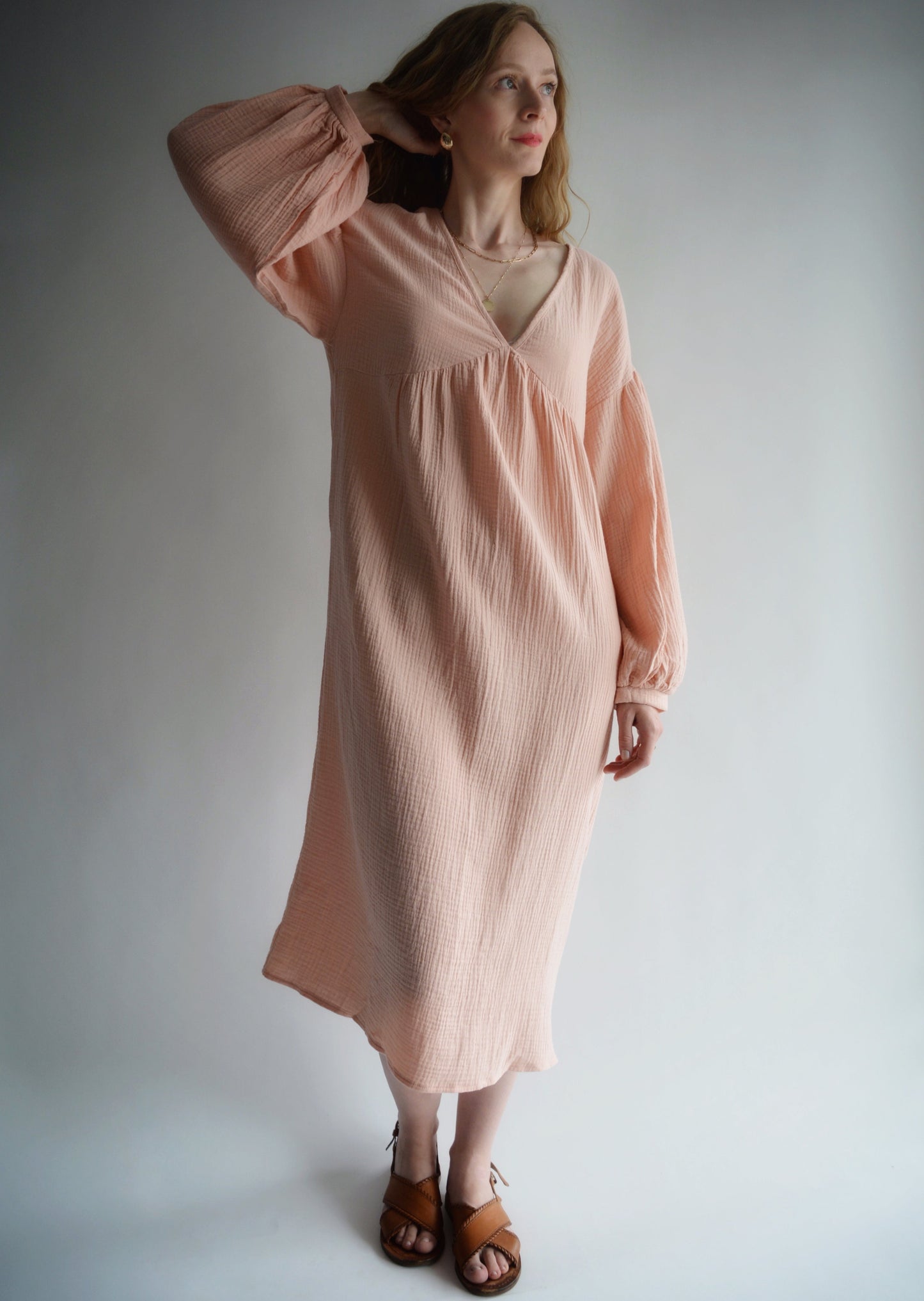 Muslin Dress in Light Rose