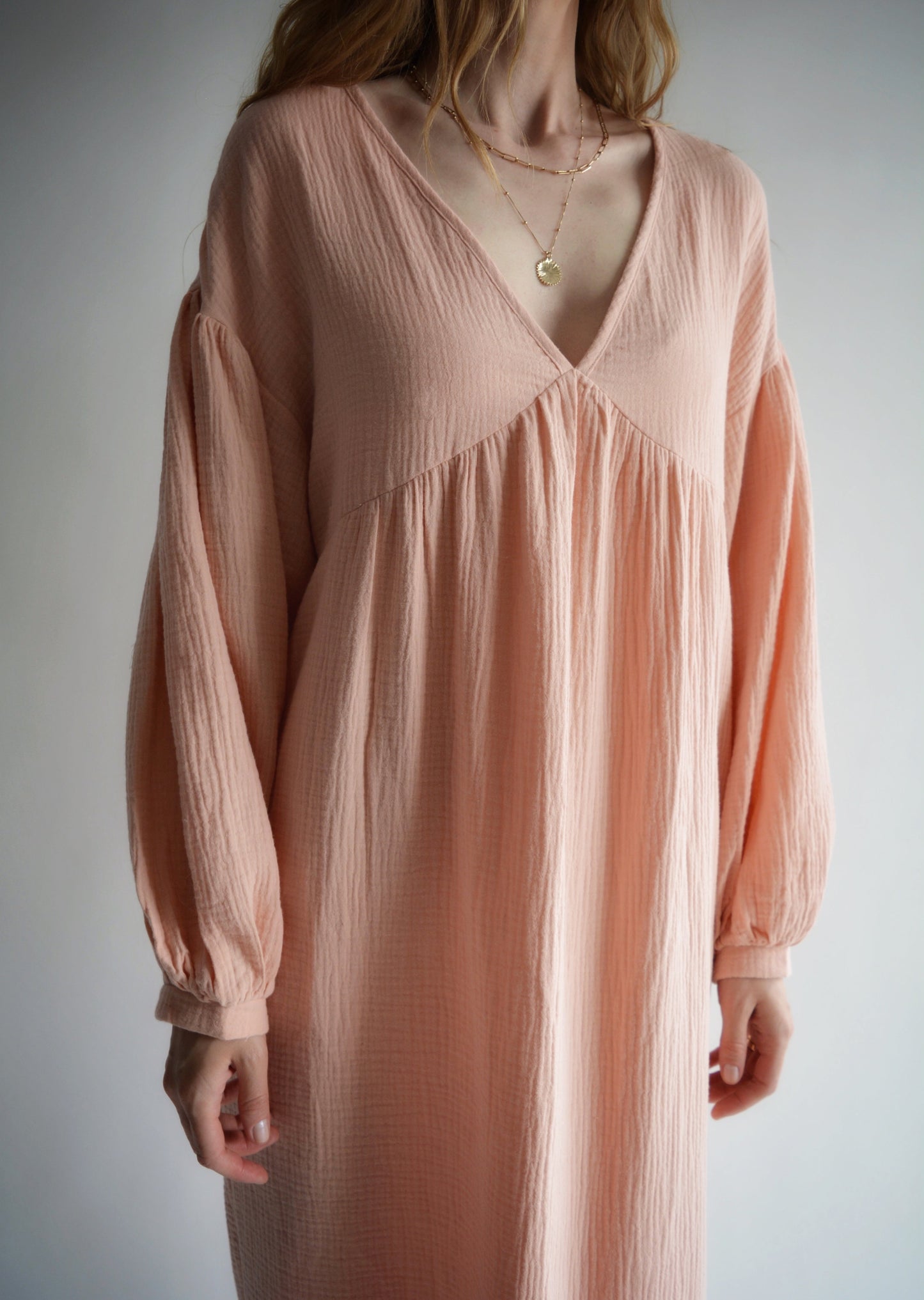 Muslin Dress in Light Rose