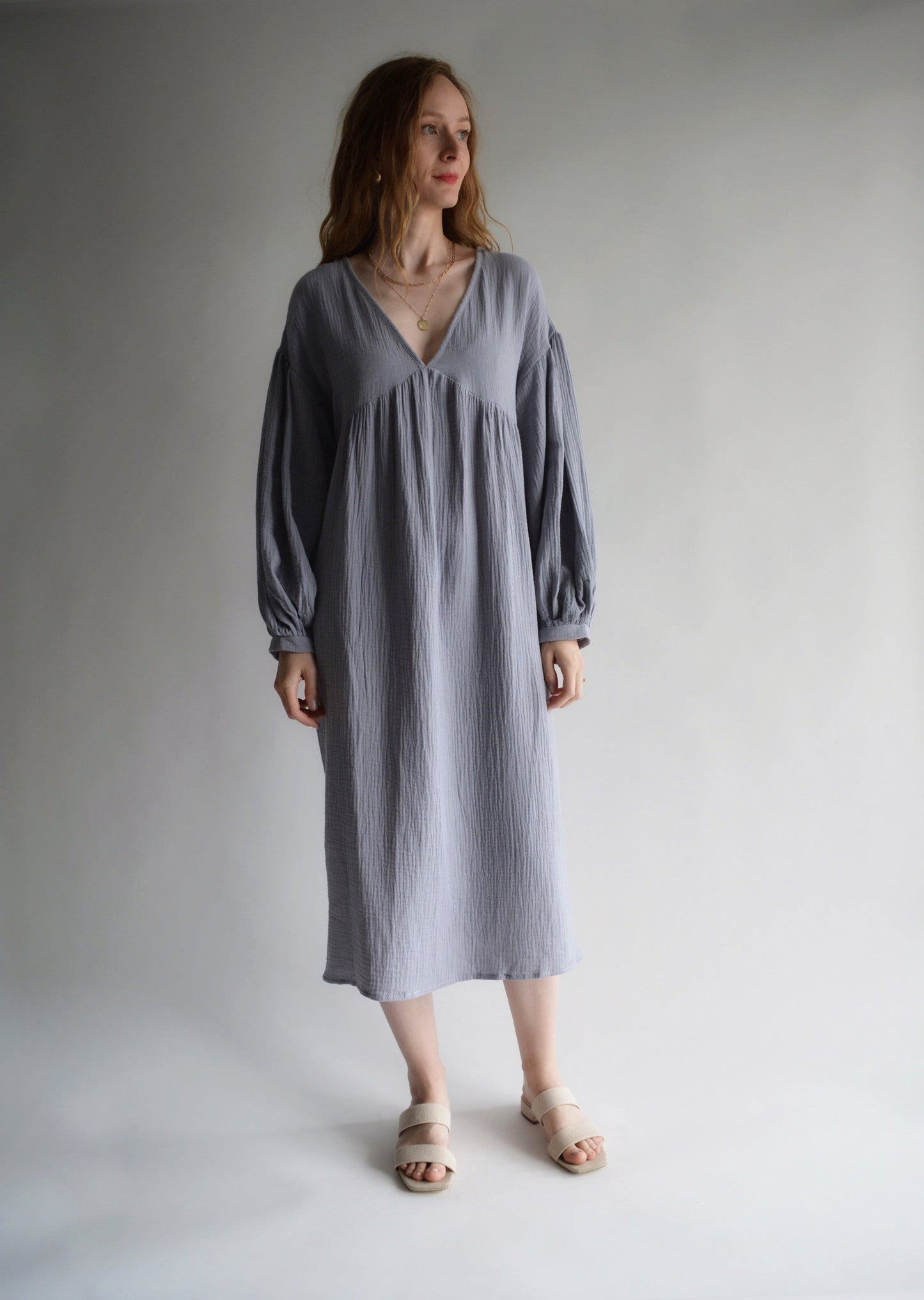 Muslin Dress in Misty Lavender