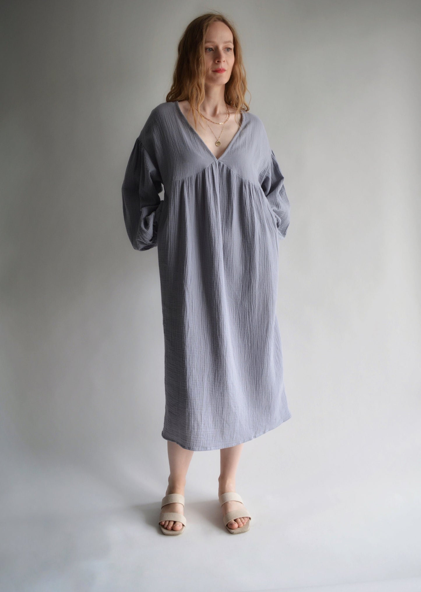 Muslin Dress in Misty Lavender