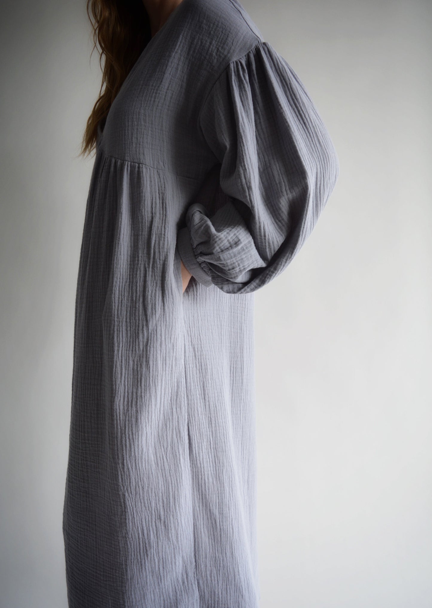 Muslin Dress in Misty Lavender