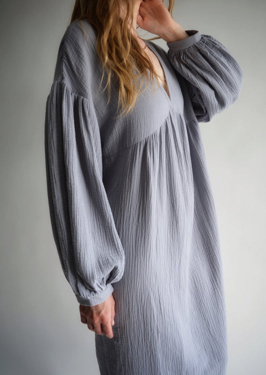 Muslin Dress in Misty Lavender