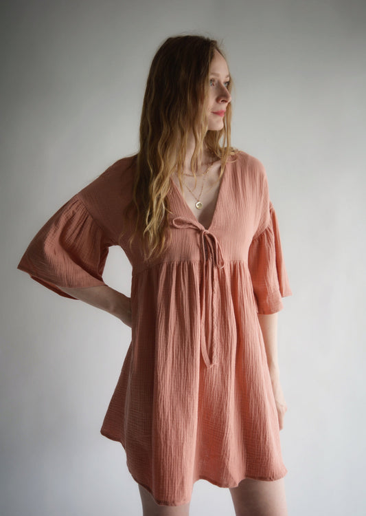 Muslin Dress in Soft Pink
