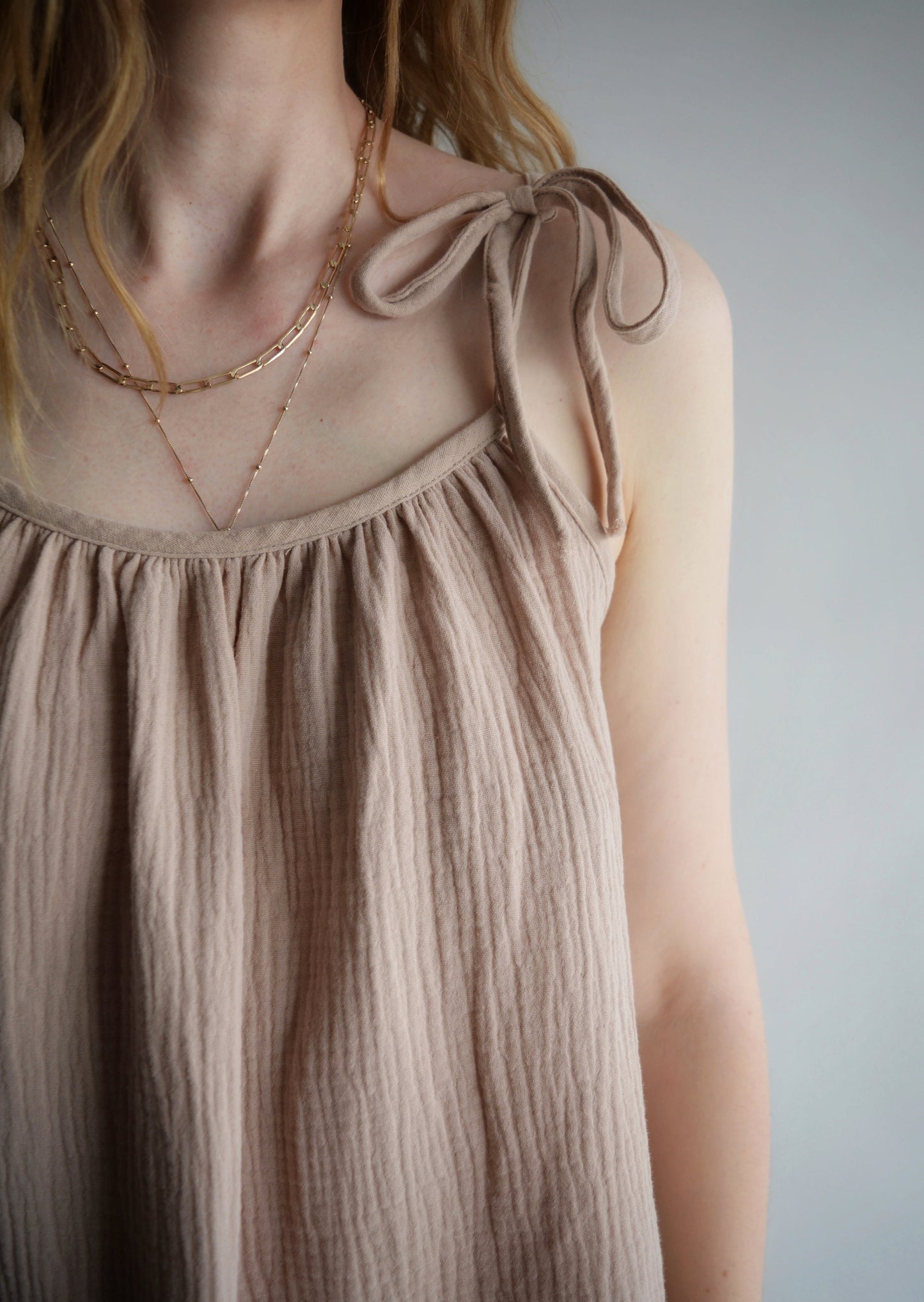 Cotton Tank in Sandy Beige color