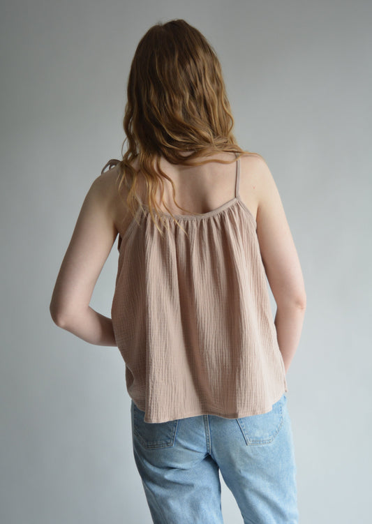 Cotton Tank in Sandy Beige color