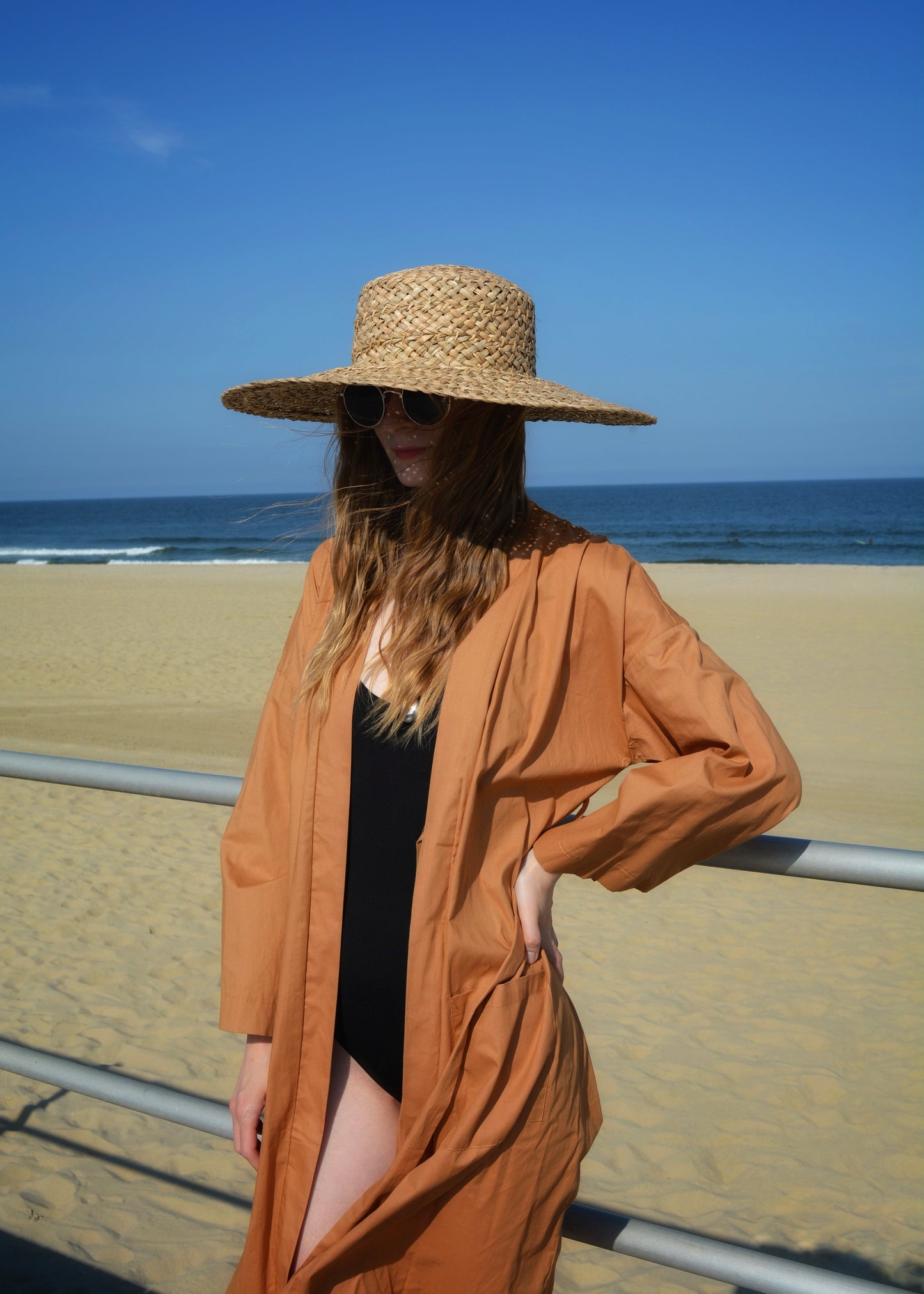 Cotton Robe in brown color