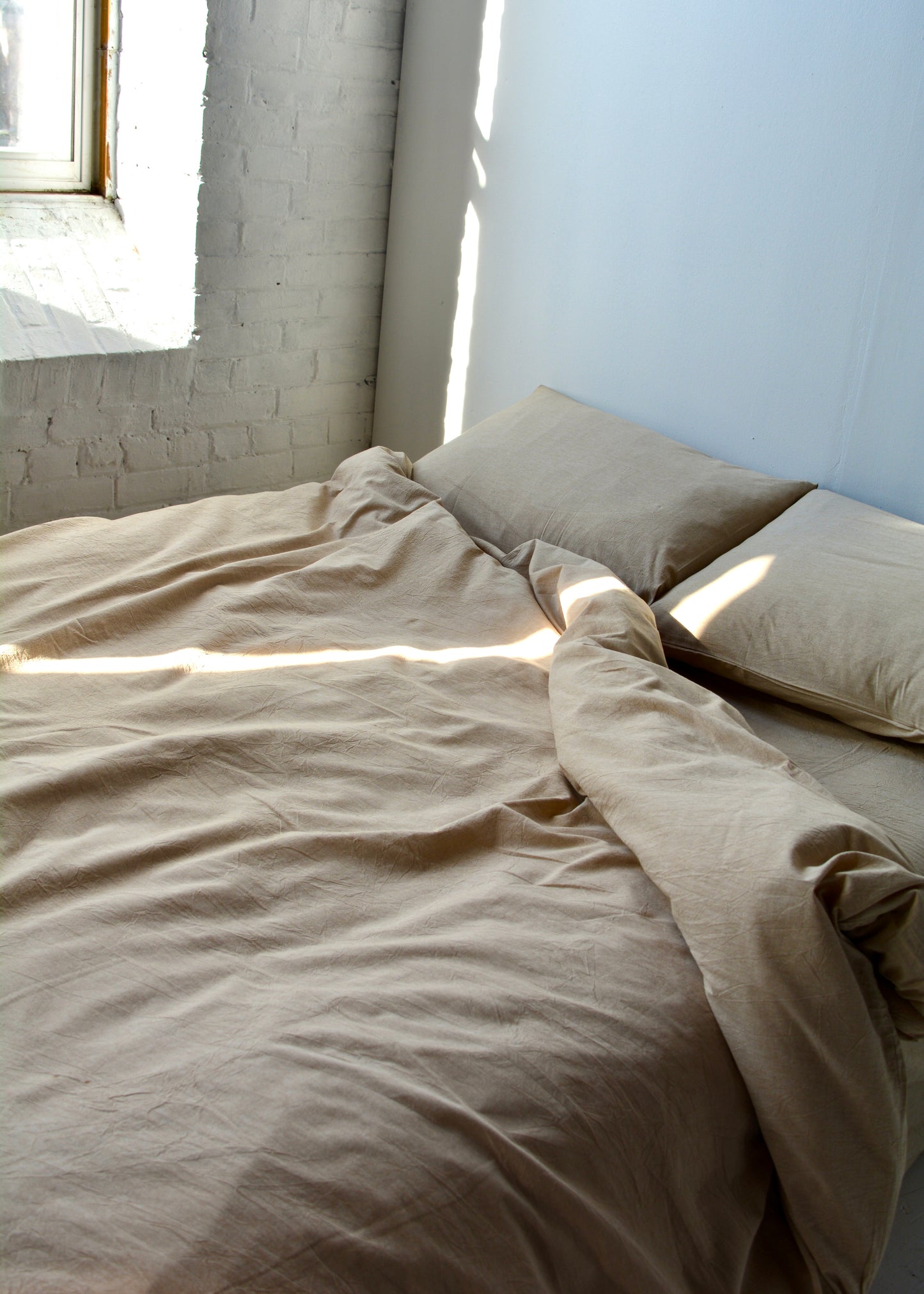 Full/Queen Cotton Duvet cover Set in Sand Dune color