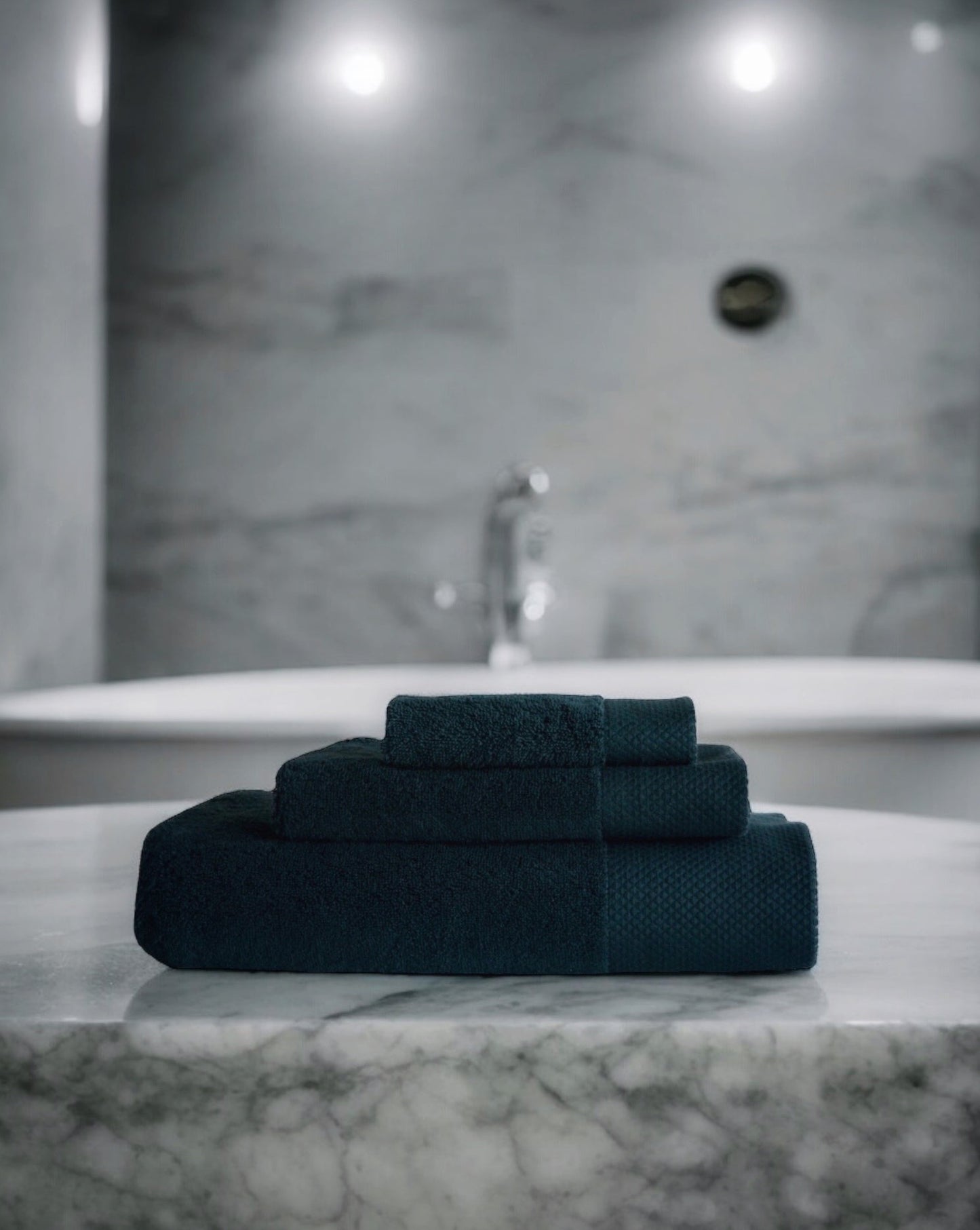 Cotton towels in Oregon Forest (dark green) color