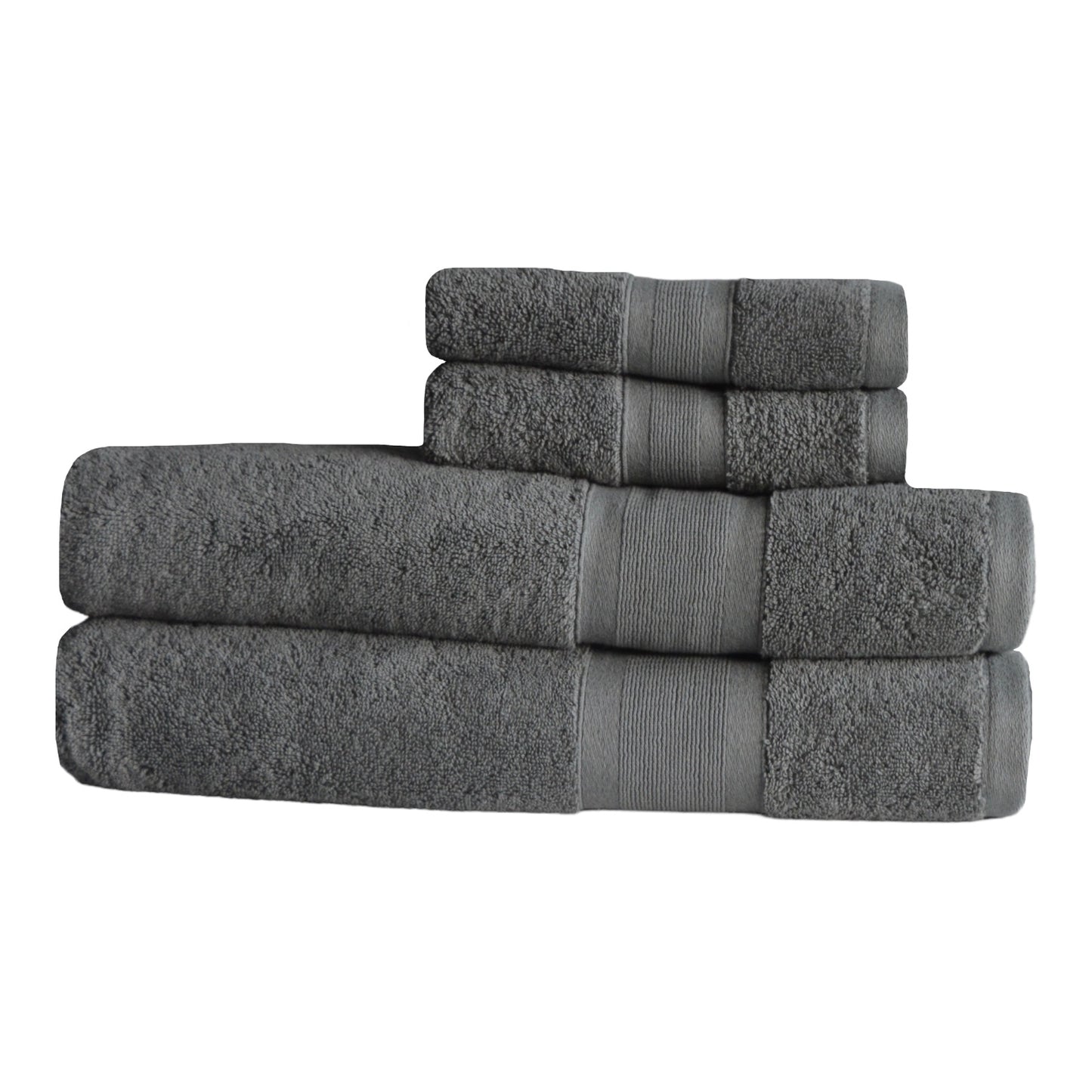 Combed Turkish Cotton Towel Set in Grey color