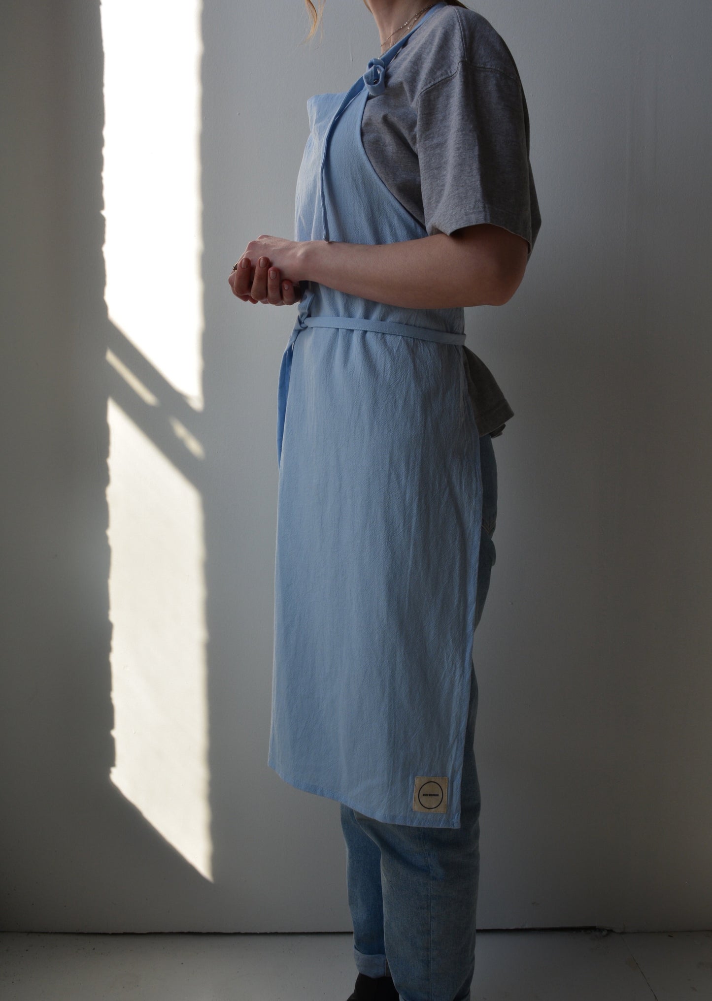 Cotton Apron in Light Blue
