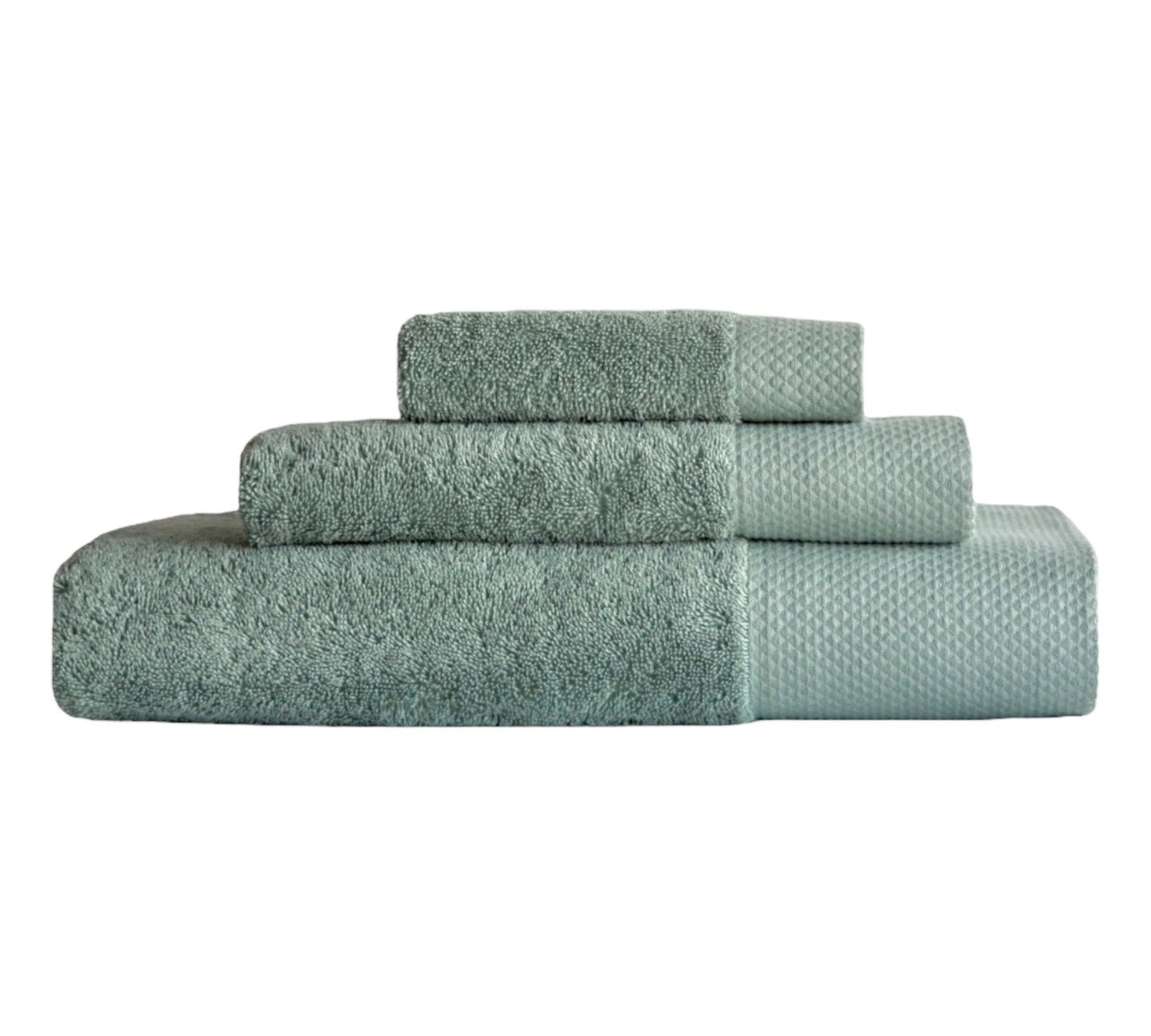 Cotton towel set in Willow Leaf (light Green) color