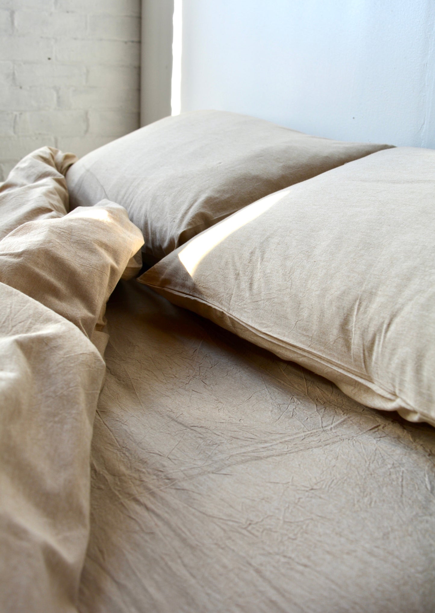 Full/Queen Cotton Duvet cover Set in Sand Dune (Beige) color