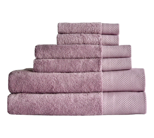 Cotton towels in Lilac Haze color