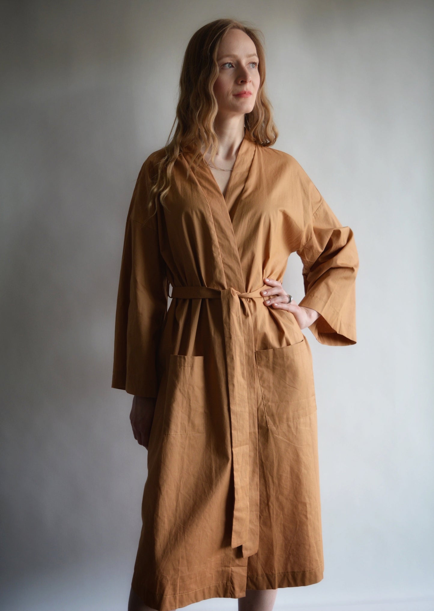 Cotton Robe in brown color