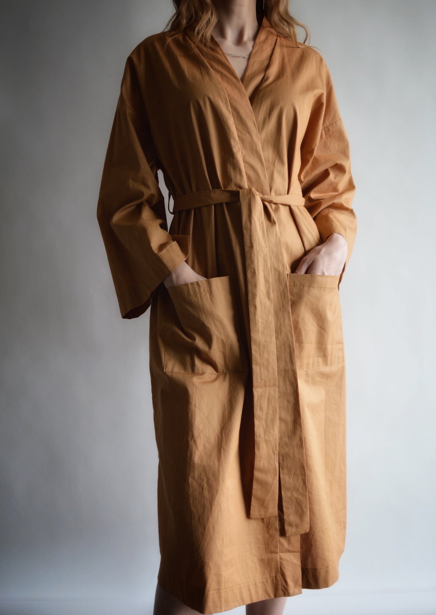 Cotton Robe in brown color