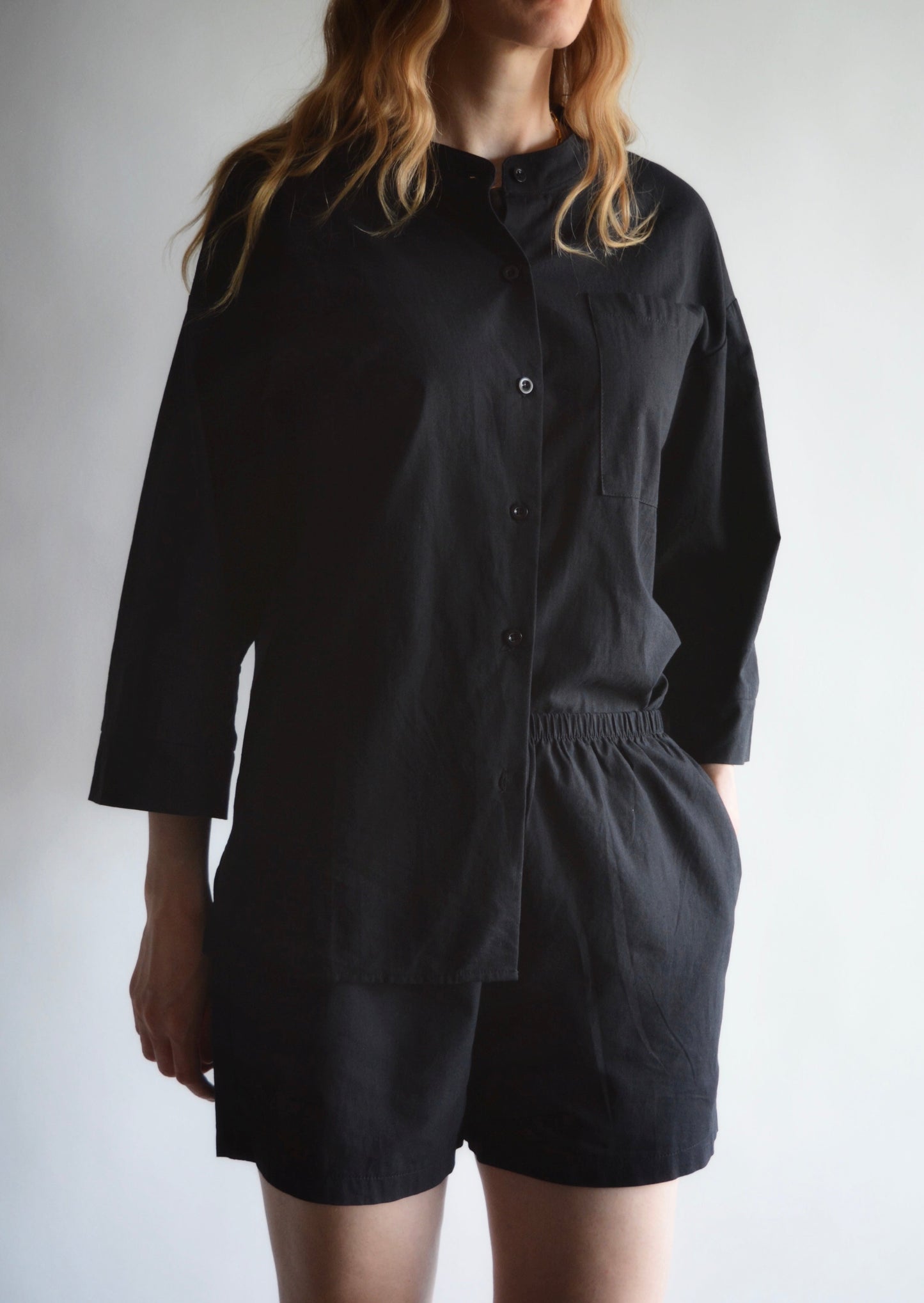 Cotton Shirt in Onyx color