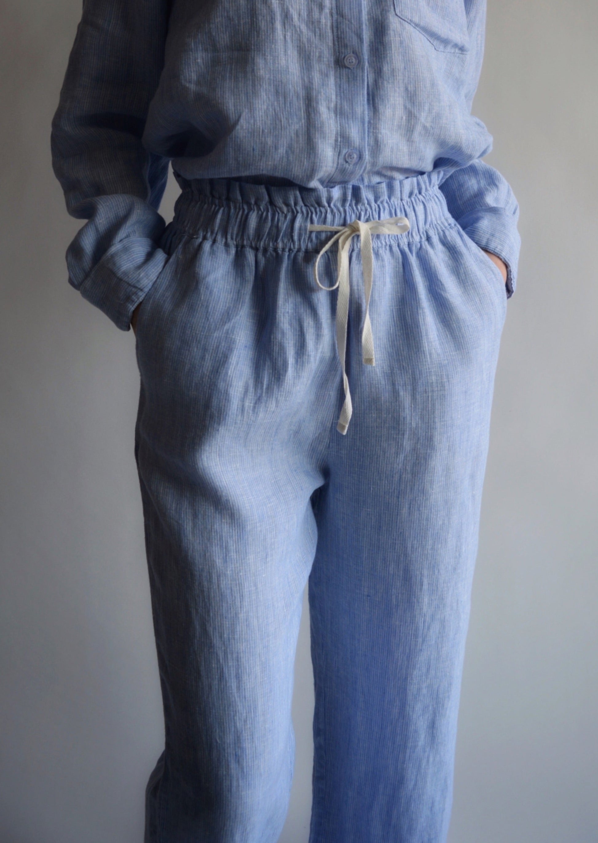 Linen Pants in Clear Sky color