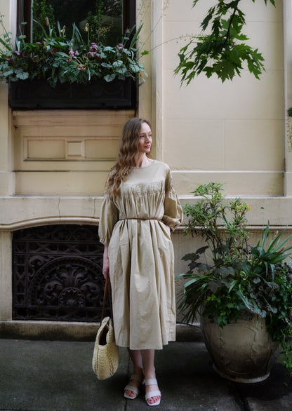 Oversize Dress Linen&Cotton in Matte Beige Moon Mountain Oversize Dress Linen&Cotton in Matte Beige Moon Mountain