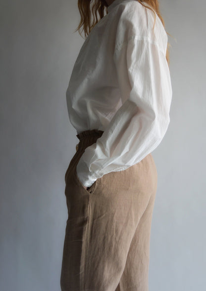 Linen Pants in Bronzed Brown color