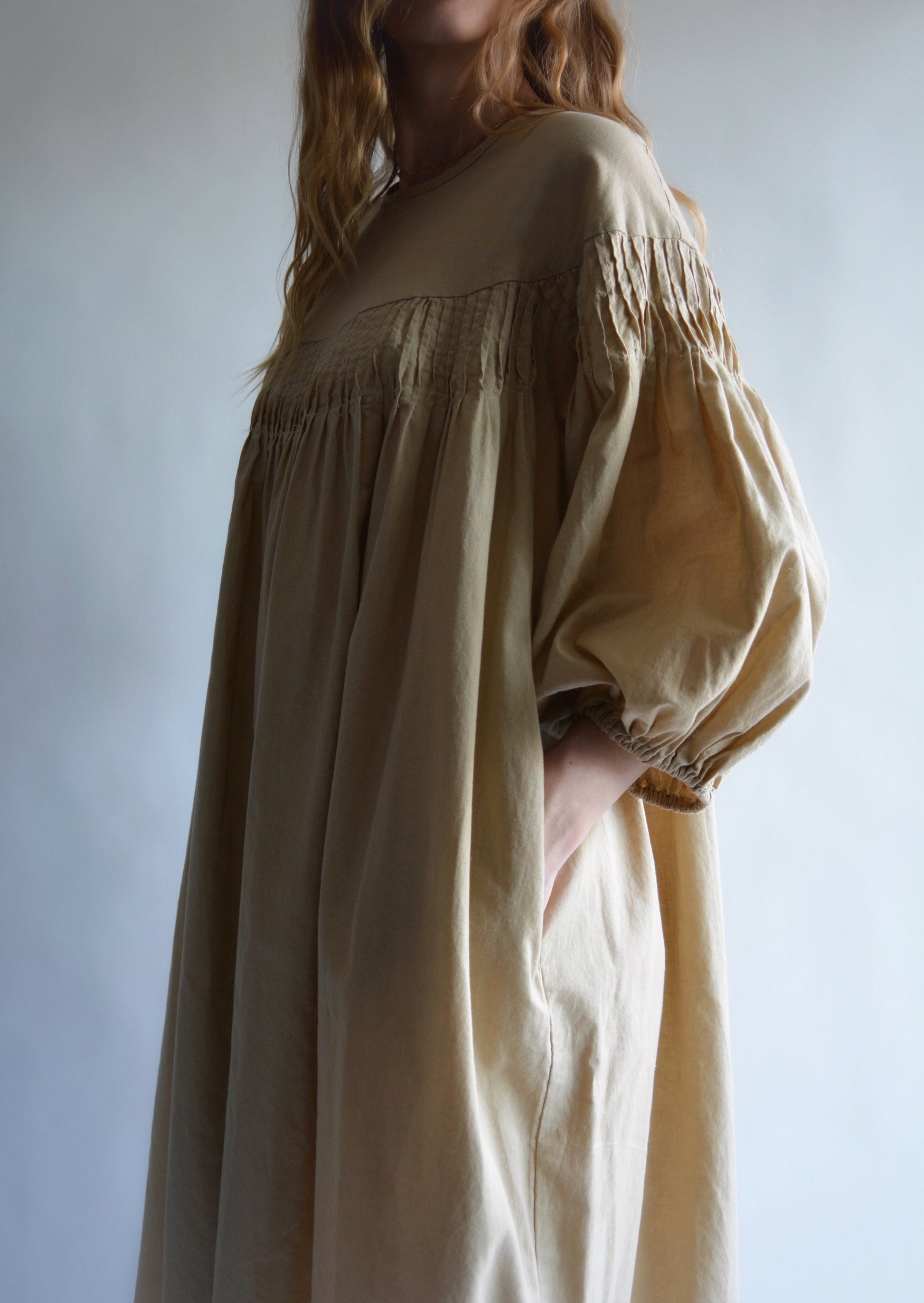 Oversize Dress Linen&Cotton in Matte Beige Moon Mountain Oversize Dress Linen&Cotton in Matte Beige Moon Mountain