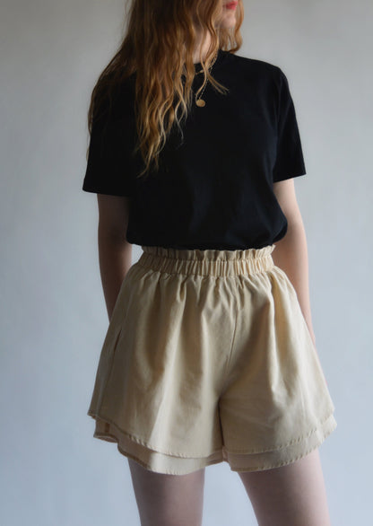 Cotton Shorts in Beige color
