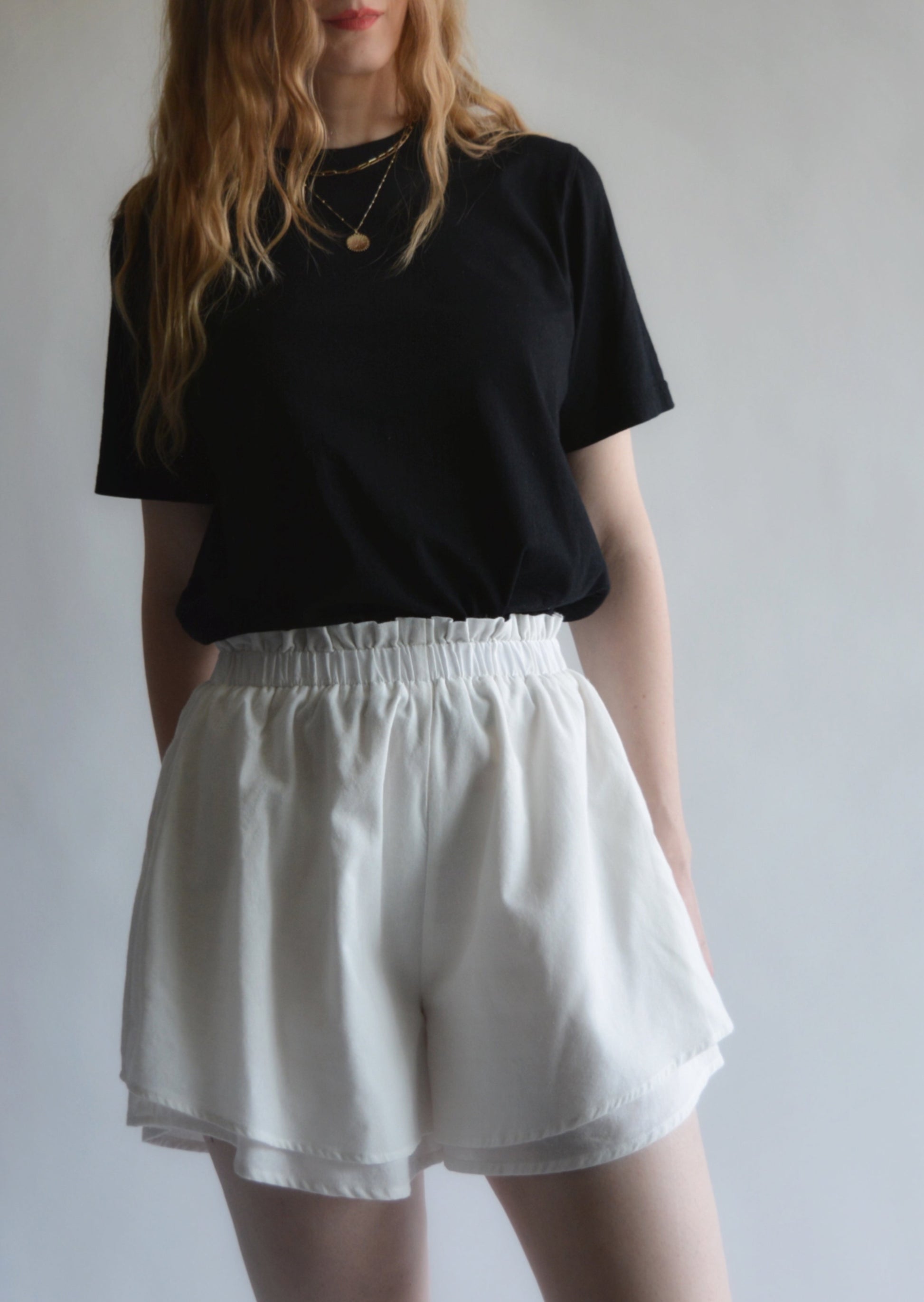 Cotton Shorts in White color