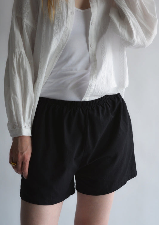 Cotton Shorts in Onyx color