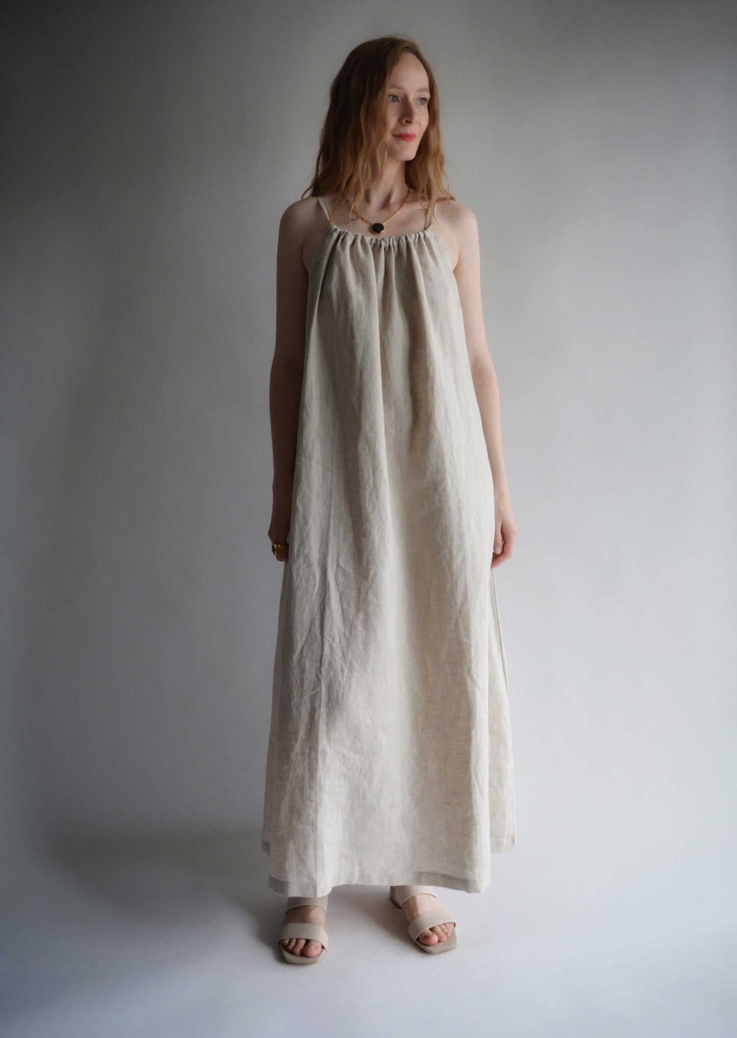 Oversized Natural Linen Dress