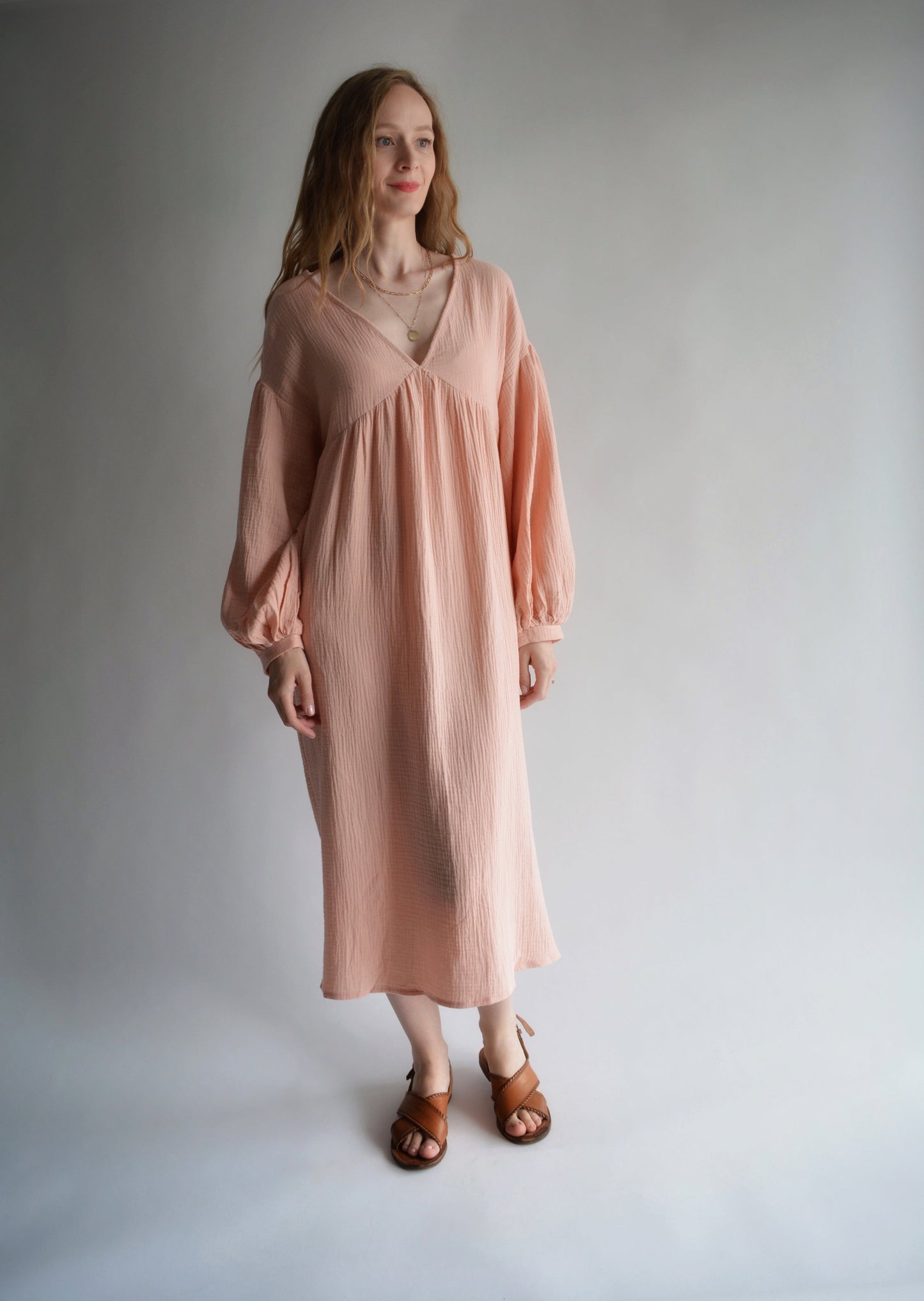 Muslin Dress in Light Rose