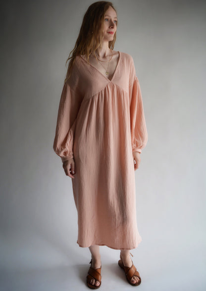 Muslin Dress in Light Rose