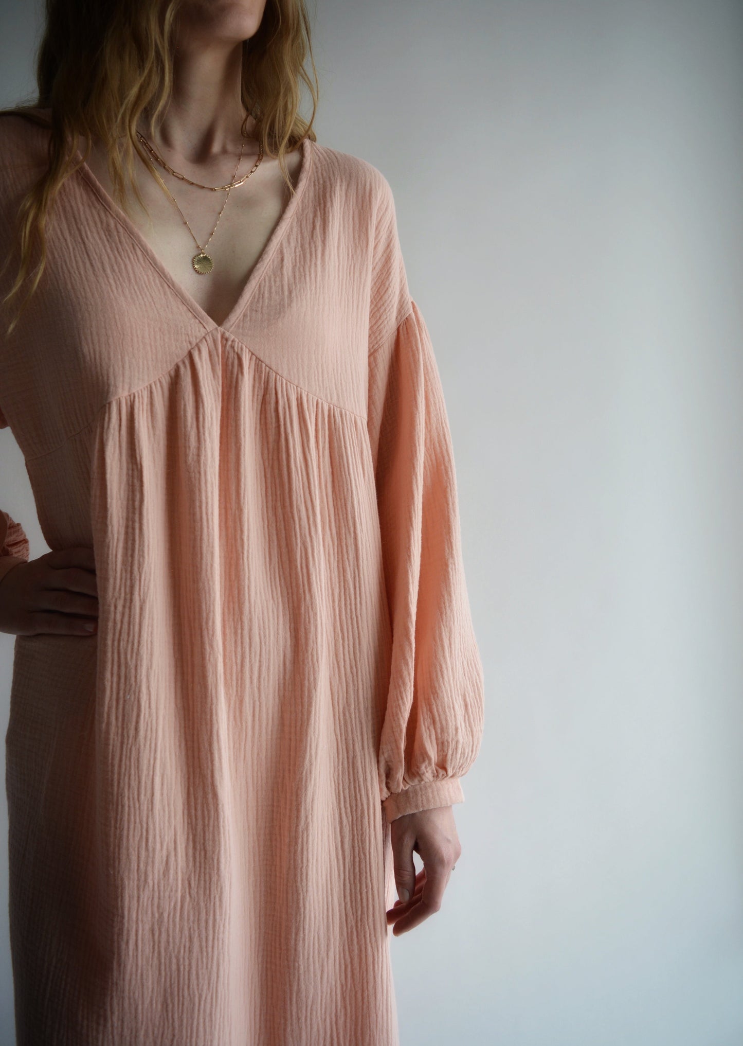 Muslin Dress in Light Rose