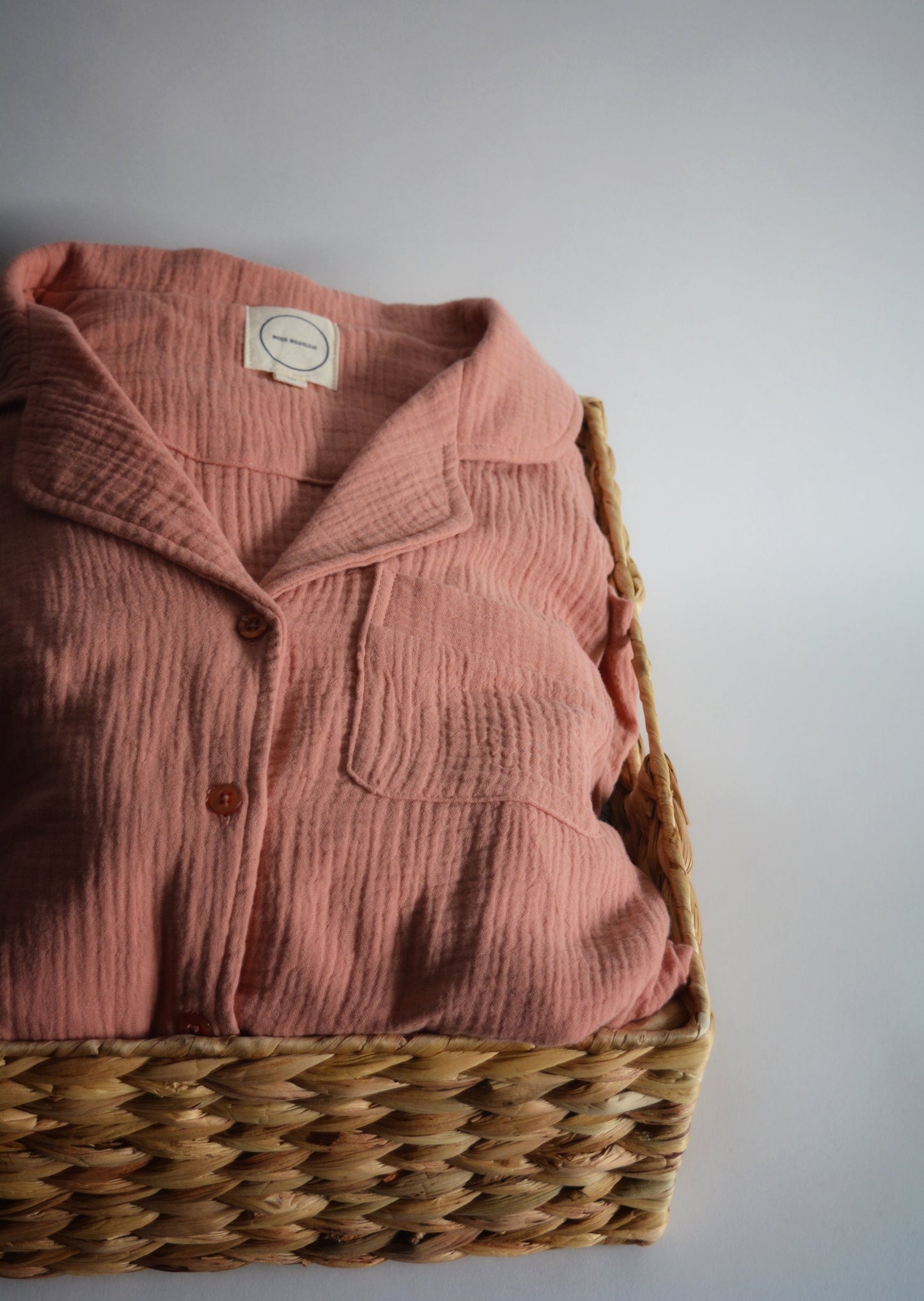 Cotton Muslin double gauze Sleepwear Set pajama set in pink color