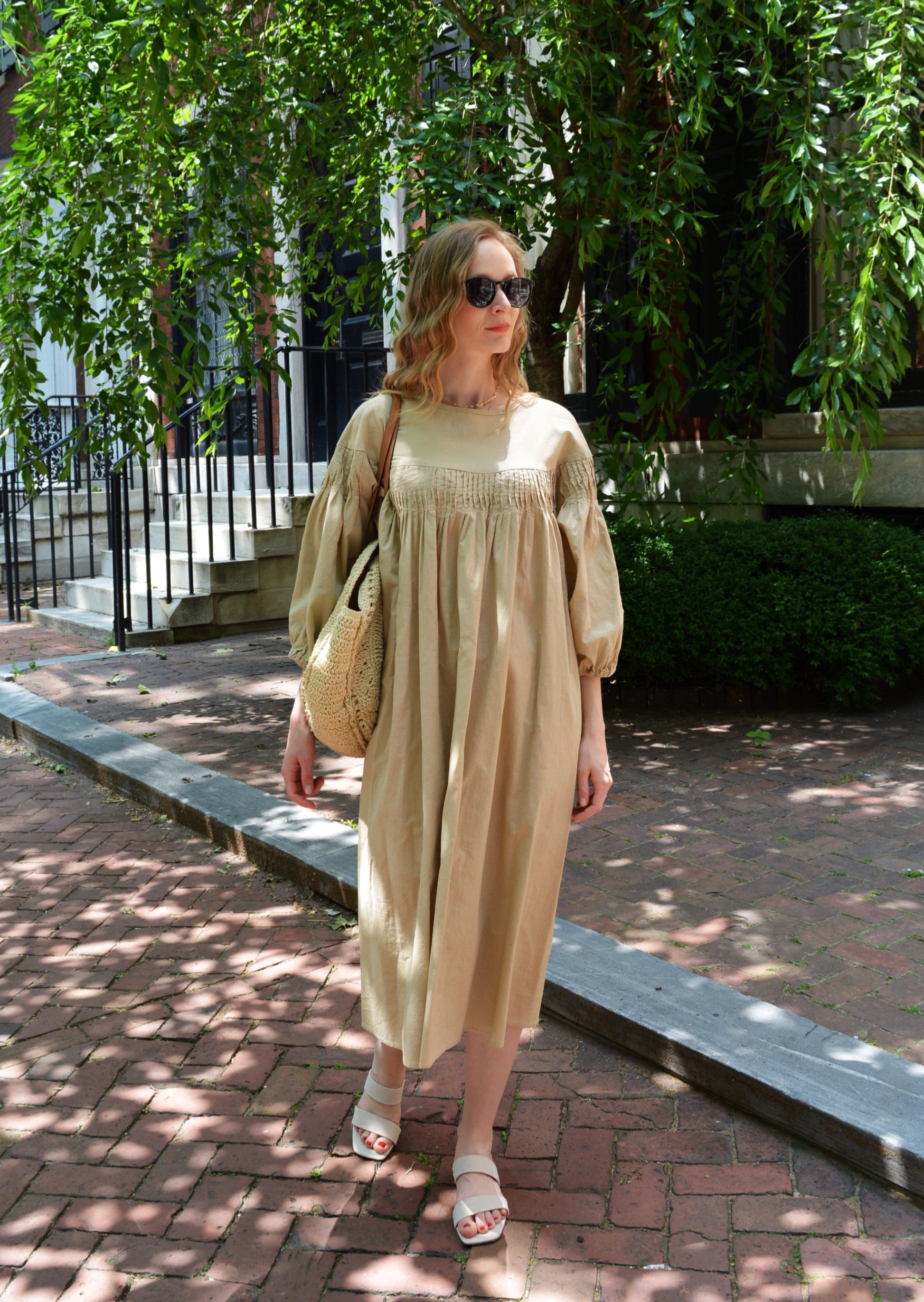 Oversize Dress Linen&Cotton in Matte Beige Oversize Dress Linen&Cotton in Matte Beige
