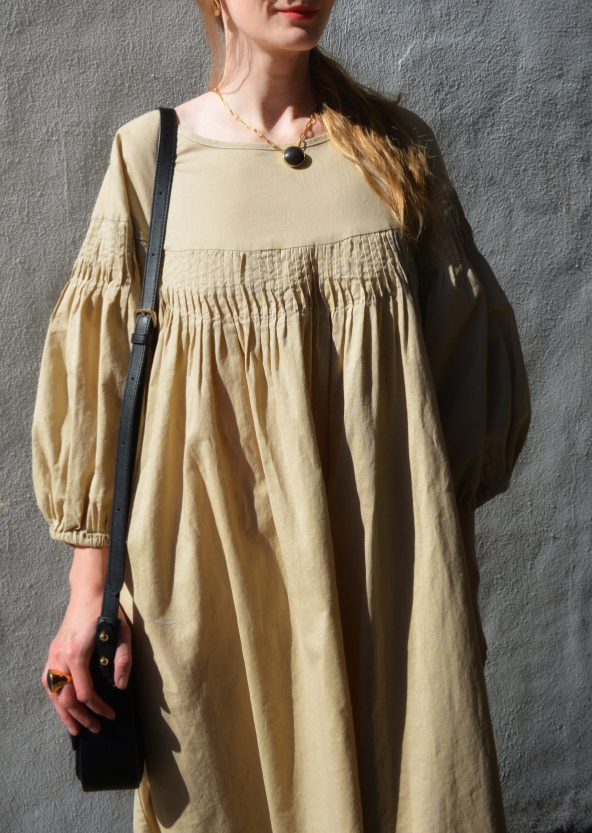 Oversize Dress Linen&Cotton in Matte Beige Oversize Dress Linen&Cotton in Matte Beige