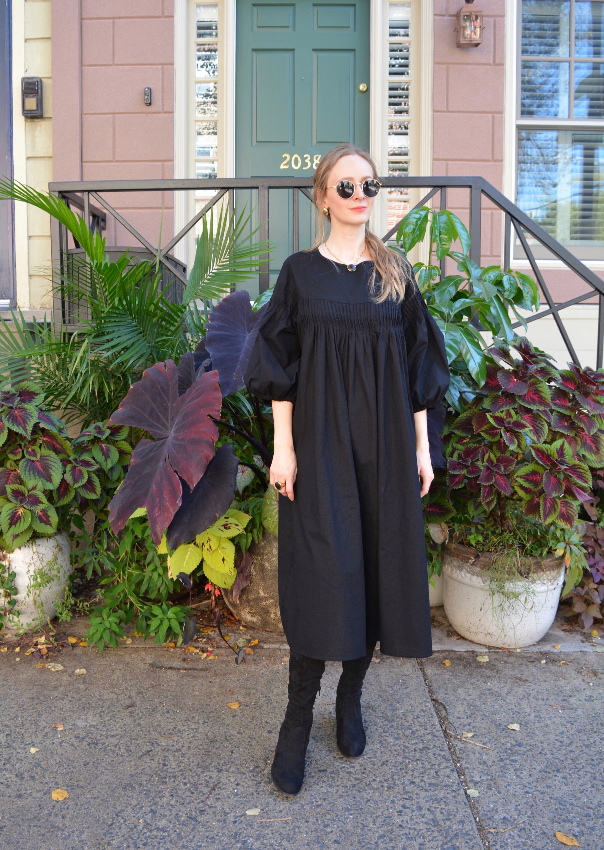 Oversize Dress Linen&Cotton in Matte Black Oversize Dress Linen&Cotton in Matte Black