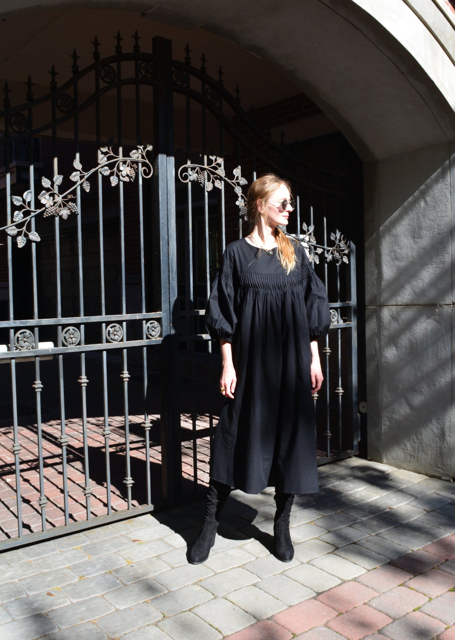 Oversize Dress Linen&Cotton in Matte Black